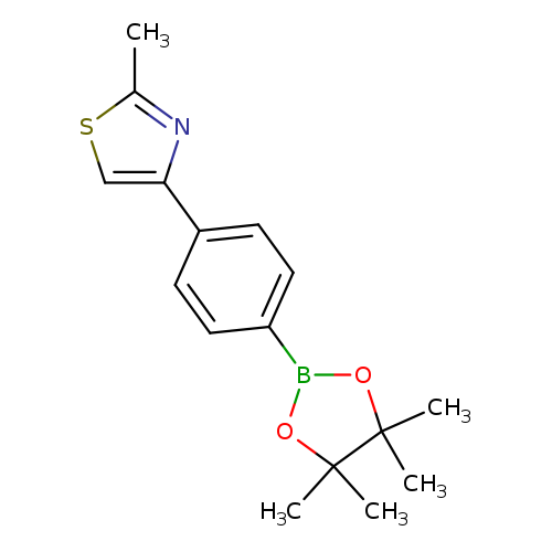 Cc1scc(n1)c1ccc(cc1)B1OC(C(O1)(C)C)(C)C