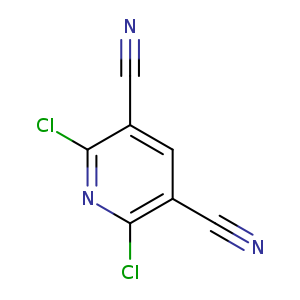 N#Cc1cc(C#N)c(nc1Cl)Cl