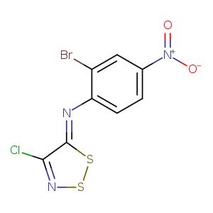 Brc1cc(ccc1/N=c/1ssnc1Cl)[N+](=O)[O-]