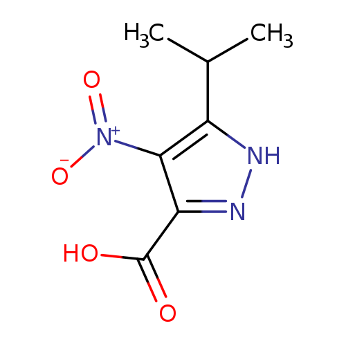 [O-][N+](=O)c1c([nH]nc1C(=O)O)C(C)C