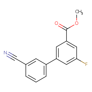 N#Cc1cccc(c1)c1cc(F)cc(c1)C(=O)OC