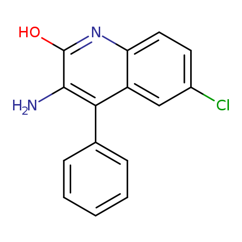 Clc1ccc2c(c1)c(c1ccccc1)c(c(n2)O)N