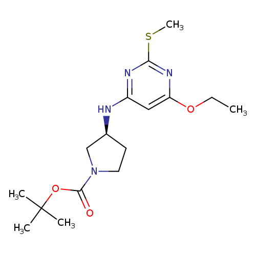 CCOc1cc(N[C@H]2CCN(C2)C(=O)OC(C)(C)C)nc(n1)SC