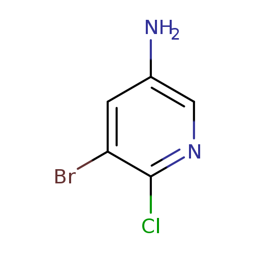 Nc1cnc(c(c1)Br)Cl