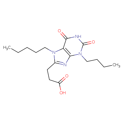 CCCCCn1c(CCC(=O)O)nc2c1c(=O)[nH]c(=O)n2CCCC