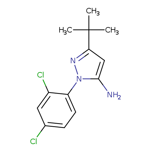 Clc1ccc(c(c1)Cl)n1nc(cc1N)C(C)(C)C