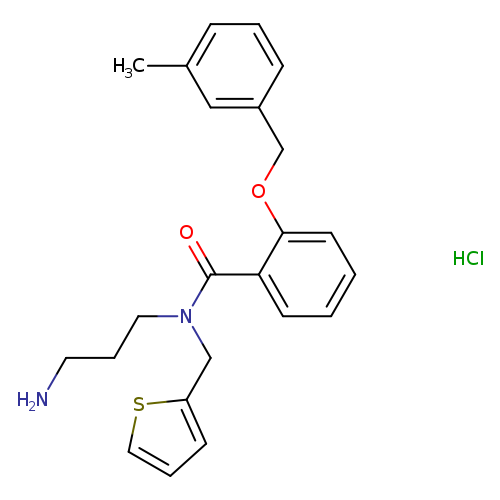 NCCCN(C(=O)c1ccccc1OCc1cccc(c1)C)Cc1cccs1.Cl