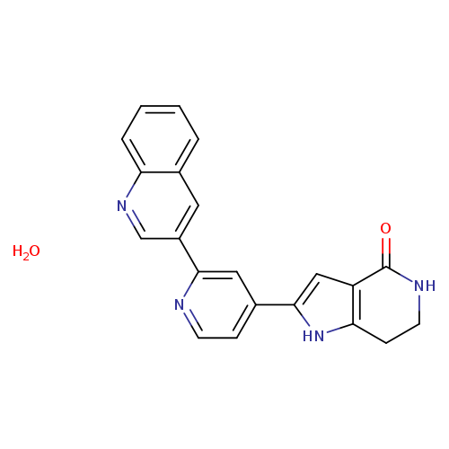 O=C1NCCc2c1cc([nH]2)c1ccnc(c1)c1cnc2c(c1)cccc2.O