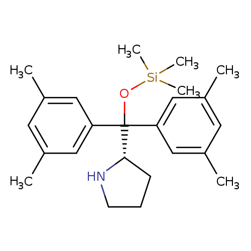 Cc1cc(C)cc(c1)C(c1cc(C)cc(c1)C)([C@@H]1CCCN1)O[Si](C)(C)C