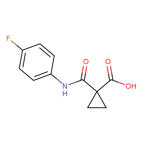 O=C(C1(CC1)C(=O)O)Nc1ccc(cc1)F