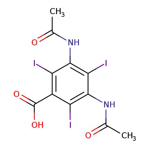 CC(=O)Nc1c(I)c(NC(=O)C)c(c(c1I)C(=O)O)I