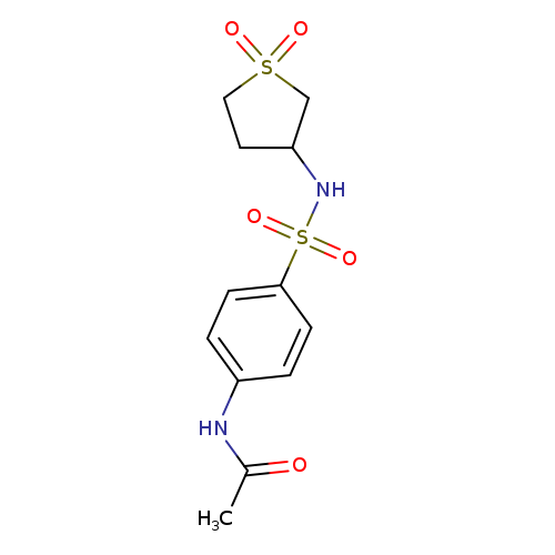 CC(=O)Nc1ccc(cc1)S(=O)(=O)NC1CCS(=O)(=O)C1