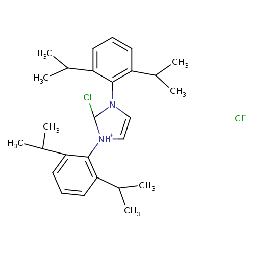 CC(c1cccc(c1N1C=C[NH+](C1Cl)c1c(cccc1C(C)C)C(C)C)C(C)C)C.[Cl-]