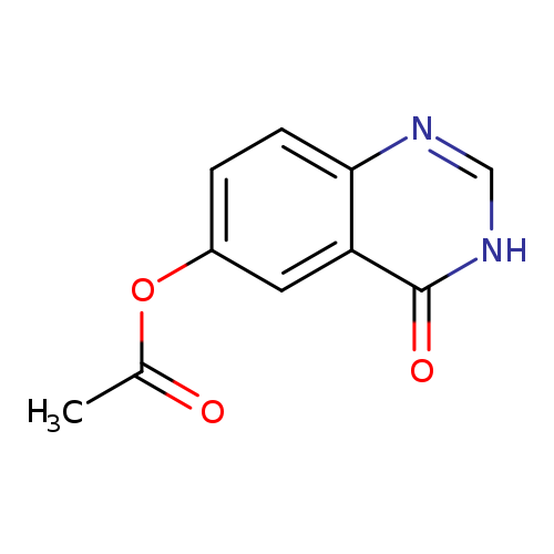 CC(=O)Oc1ccc2c(c1)c(=O)[nH]cn2