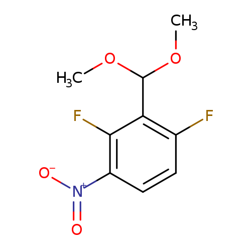 COC(c1c(F)ccc(c1F)[N+](=O)[O-])OC