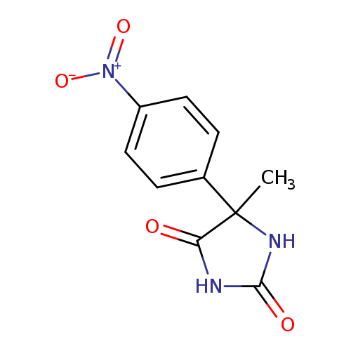 O=C1NC(=O)C(N1)(C)c1ccc(cc1)[N+](=O)[O-]