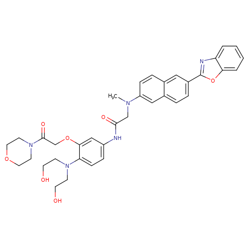 OCCN(c1ccc(cc1OCC(=O)N1CCOCC1)NC(=O)CN(c1ccc2c(c1)ccc(c2)c1nc2c(o1)cccc2)C)CCO