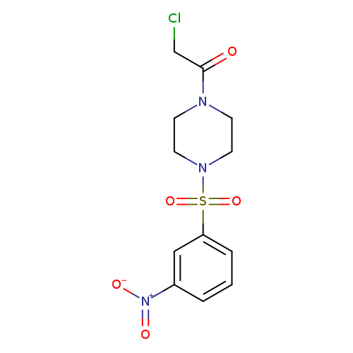 ClCC(=O)N1CCN(CC1)S(=O)(=O)c1cccc(c1)[N+](=O)[O-]