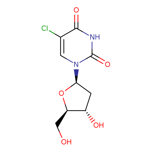 OC[C@H]1O[C@H](C[C@@H]1O)n1cc(Cl)c(=O)[nH]c1=O