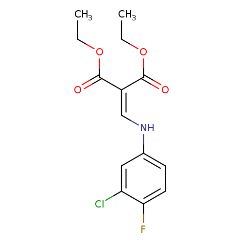 CCOC(=O)C(=CNc1ccc(c(c1)Cl)F)C(=O)OCC