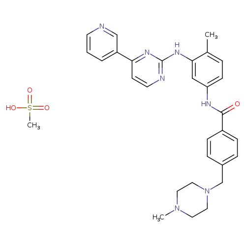 CS(=O)(=O)O.CN1CCN(CC1)Cc1ccc(cc1)C(=O)Nc1ccc(c(c1)Nc1nccc(n1)c1cccnc1)C