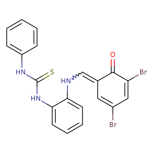 BrC1=CC(=CNc2ccccc2NC(=S)Nc2ccccc2)C(=O)C(=C1)Br