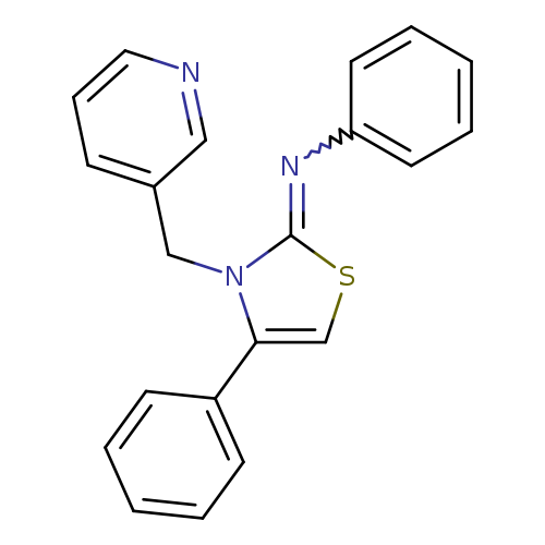 c1ccc(cc1)N=c1scc(n1Cc1cccnc1)c1ccccc1
