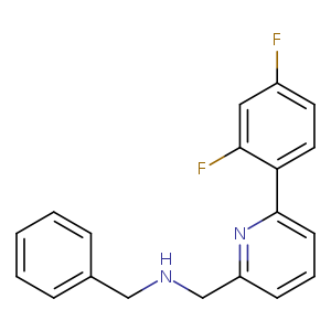 Fc1ccc(c(c1)F)c1cccc(n1)CNCc1ccccc1