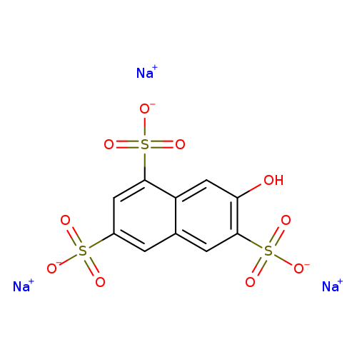 Oc1cc2c(cc1S(=O)(=O)[O-])cc(cc2S(=O)(=O)[O-])S(=O)(=O)[O-].[Na+].[Na+].[Na+]