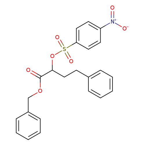O=C(C(OS(=O)(=O)c1ccc(cc1)[N+](=O)[O-])CCc1ccccc1)OCc1ccccc1