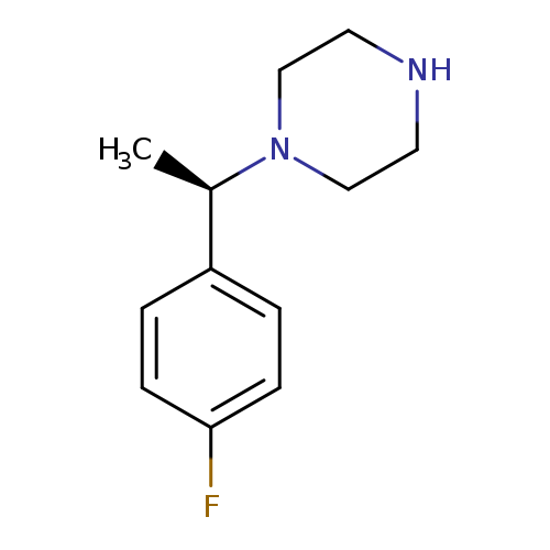 C[C@H](c1ccc(cc1)F)N1CCNCC1