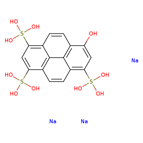 Oc1cc(c2c3c1ccc1c3c(cc2)c(cc1S(O)(O)O)S(O)(O)O)S(O)(O)O.[Na].[Na].[Na]