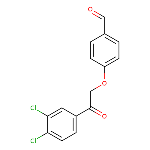 O=Cc1ccc(cc1)OCC(=O)c1ccc(c(c1)Cl)Cl