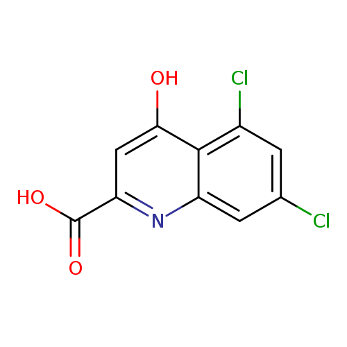 Clc1cc(Cl)c2c(c1)nc(cc2O)C(=O)O