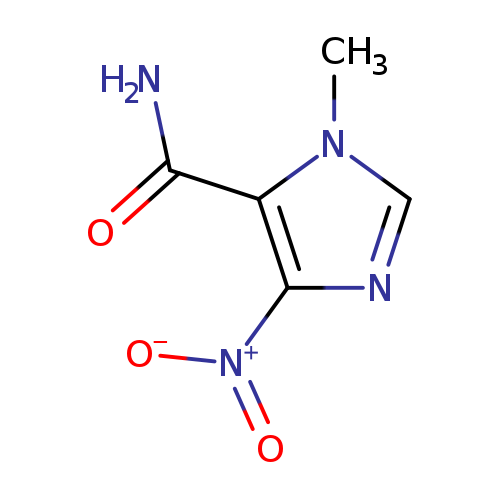 [O-][N+](=O)c1ncn(c1C(=O)N)C