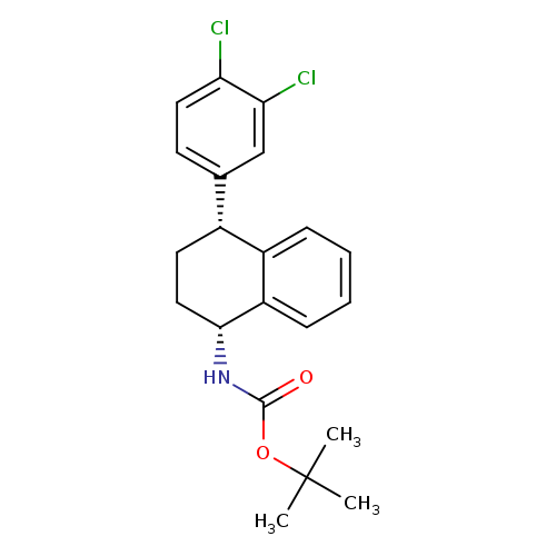 O=C(OC(C)(C)C)N[C@@H]1CC[C@@H](c2c1cccc2)c1ccc(c(c1)Cl)Cl