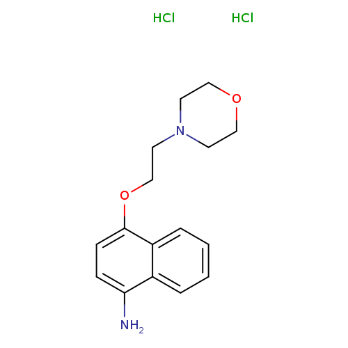 Nc1ccc(c2c1cccc2)OCCN1CCOCC1.Cl.Cl