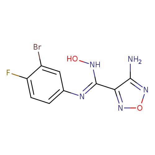 ON/C(=Nc1ccc(c(c1)Br)F)/c1nonc1N