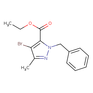 CCOC(=O)c1n(Cc2ccccc2)nc(c1Br)C
