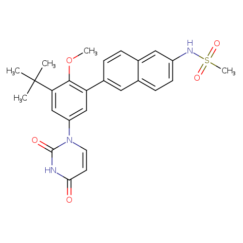 COc1c(cc(cc1C(C)(C)C)n1ccc(=O)[nH]c1=O)c1ccc2c(c1)ccc(c2)NS(=O)(=O)C