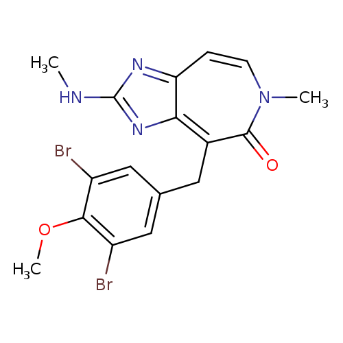 CNc1nc2c(n1)c(Cc1cc(Br)c(c(c1)Br)OC)c(=O)n(cc2)C