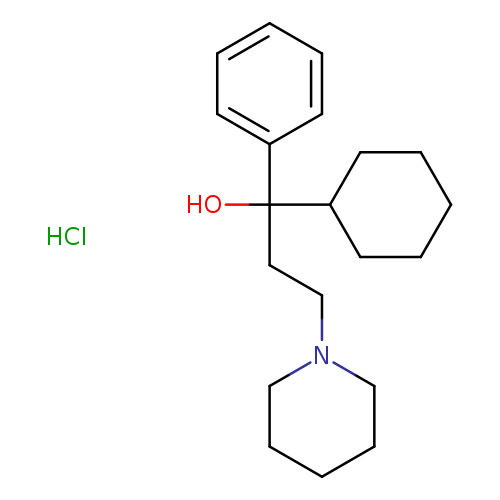 OC(c1ccccc1)(C1CCCCC1)CCN1CCCCC1.Cl