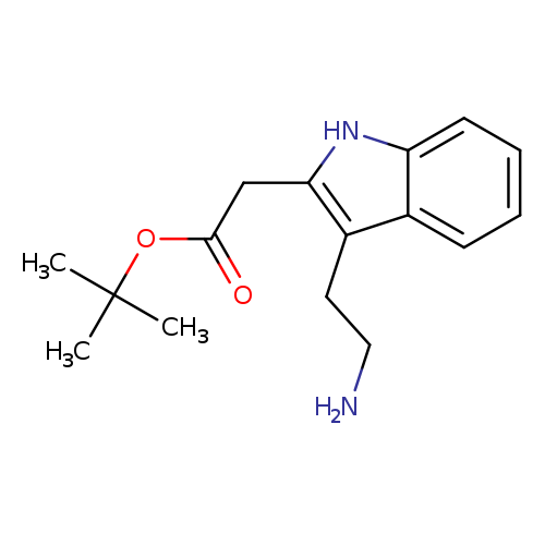 NCCc1c(CC(=O)OC(C)(C)C)[nH]c2c1cccc2