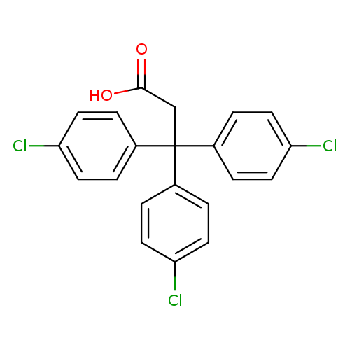 OC(=O)CC(c1ccc(cc1)Cl)(c1ccc(cc1)Cl)c1ccc(cc1)Cl