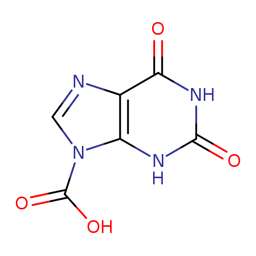 O=c1[nH]c(=O)c2c([nH]1)n(cn2)C(=O)O