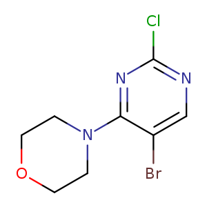 Brc1cnc(nc1N1CCOCC1)Cl