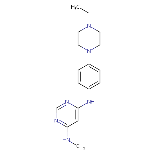 CCN1CCN(CC1)c1ccc(cc1)Nc1ncnc(c1)NC