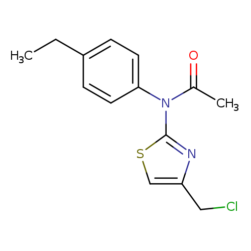 CCc1ccc(cc1)N(c1scc(n1)CCl)C(=O)C