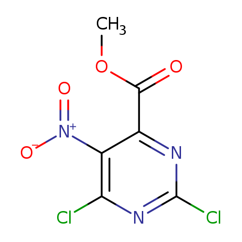 COC(=O)c1nc(Cl)nc(c1[N+](=O)[O-])Cl