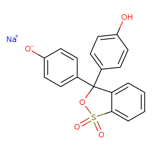 [O-]c1ccc(cc1)C1(OS(=O)(=O)c2c1cccc2)c1ccc(cc1)O.[Na+]